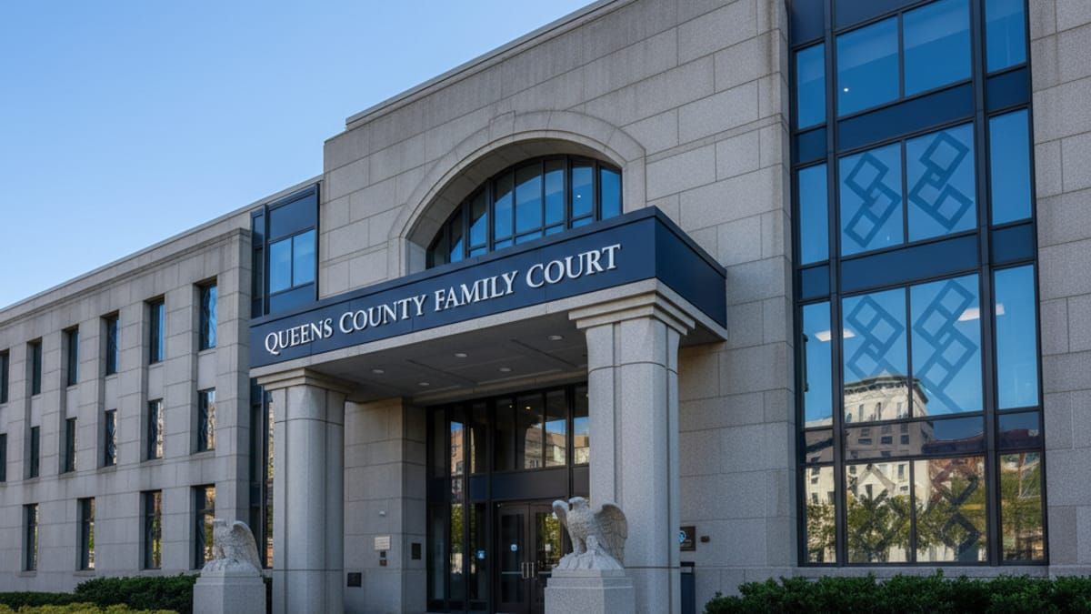 Queens County Family Court building in Jamaica, NY
